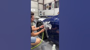 Spray, apply, squeegee. #tesla #wrap #ppf #xpel #virginia #new #protect #carwrap #detail #ppf #new