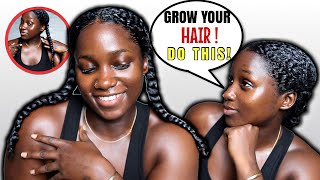 DO THIS HAIRSTYLE FOR MAJOR GROWTH AND LENGTH RETENTION#5 + Ambunu Leaves Detangler