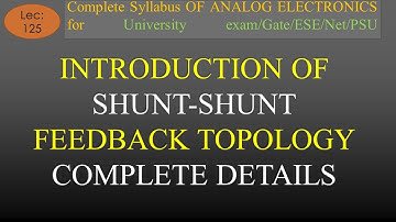Lec 125 Introduction to Shunt Shunt or Voltage Shunt Feedback Amplifier | A E | R K Classes | Hindi|