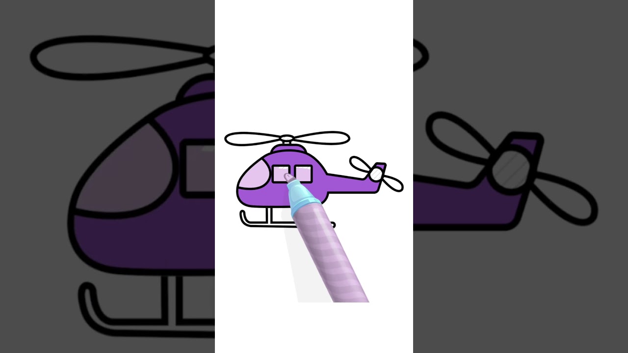 Helicopter 🚁 drawing and coloring 