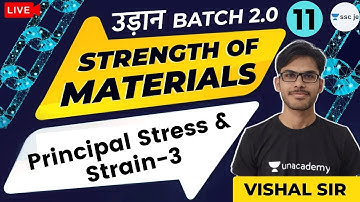 5 PM - SSC JE | उड़ान Batch 2.0 | Strength of Materials by Vishal Sir | Principal Stress & Strain- 3