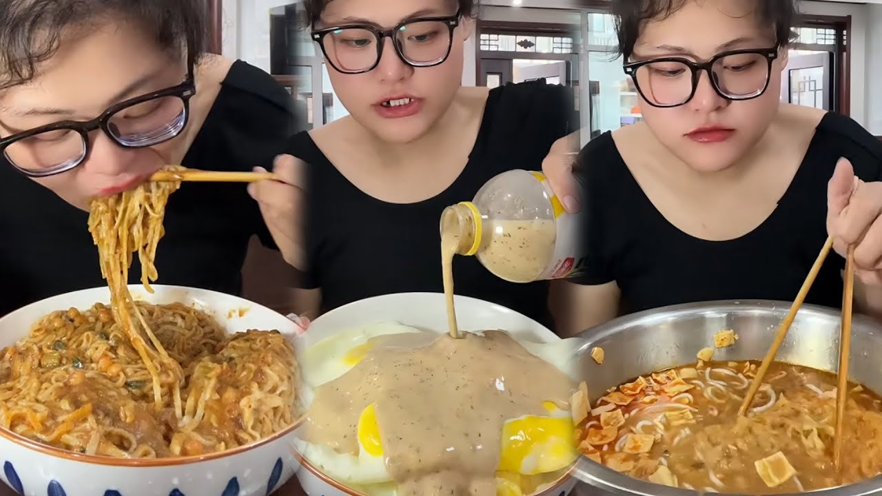 EATING SO MUCH WITH HOT FOOD CHALLENGE, ASMR & MUKBANG WITH SOUND 