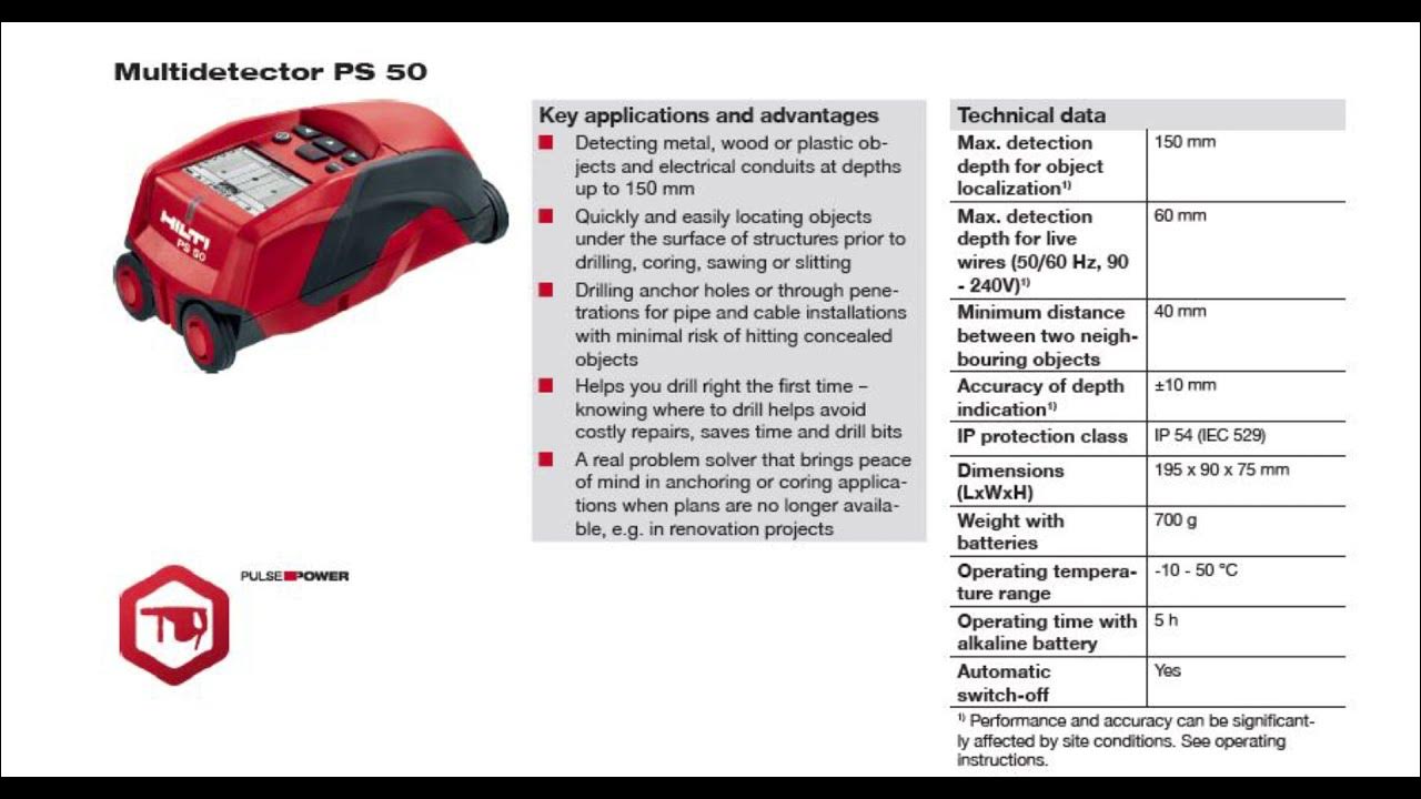 HILTI Scaner PS 50 Full Training Deducting Rebar in Concrete How