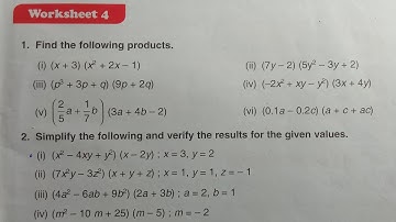 Math class 7 chapter 6 worksheet 4 dav public school ।। DAV Class 7 chapter 6 worksheet 4