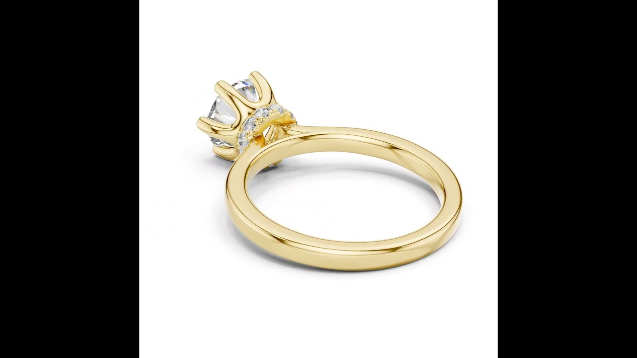 Six Prong Round Hidden Halo Lab Grown Diamond ring