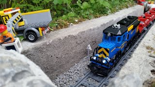 LEGO Cargo Train 60052 and 60098 - A Heavy Haul Train Underway in the Garden - Construction Part 11