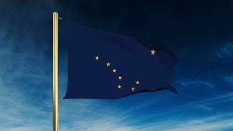 4K alaska flag slider style. Waving in the win with cloud background animation Stock video