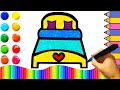 how to draw a bed / Gambarlah sofa untuk anak-anak / How To Draw and Paint Bed / Bolalar uchun divan