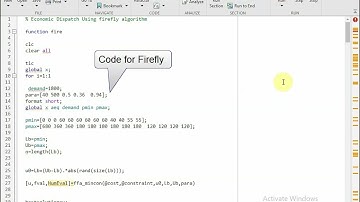 Firefly algorithm used for Optimisation of Thermal Generation- Part 2 - simulation Ph.D project