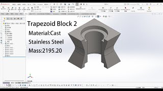 Solidworks CSWA Exam Trapezoid Block 2