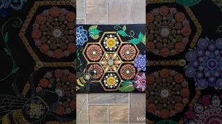 A quick look at my latest piece! This honey bee has stolen my heart. #bees #canvaspainting