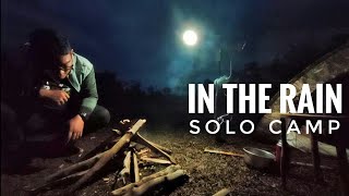 Solo Overnight Camping In The Rain - Relaxing In The Tent - Asmr Camping