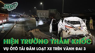 Cận cảnh hiện trường vụ tai nạn liên hoàn trên vành đai 3 Hà Nội, nhiều xe biến dạng nặng