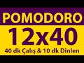 Pomodoro Tekniği | 12 x 40 Dakika | 40dk Çalış & 10dk Dinlen | Pomodoro Sayacı | Alarmlı | Müziksiz