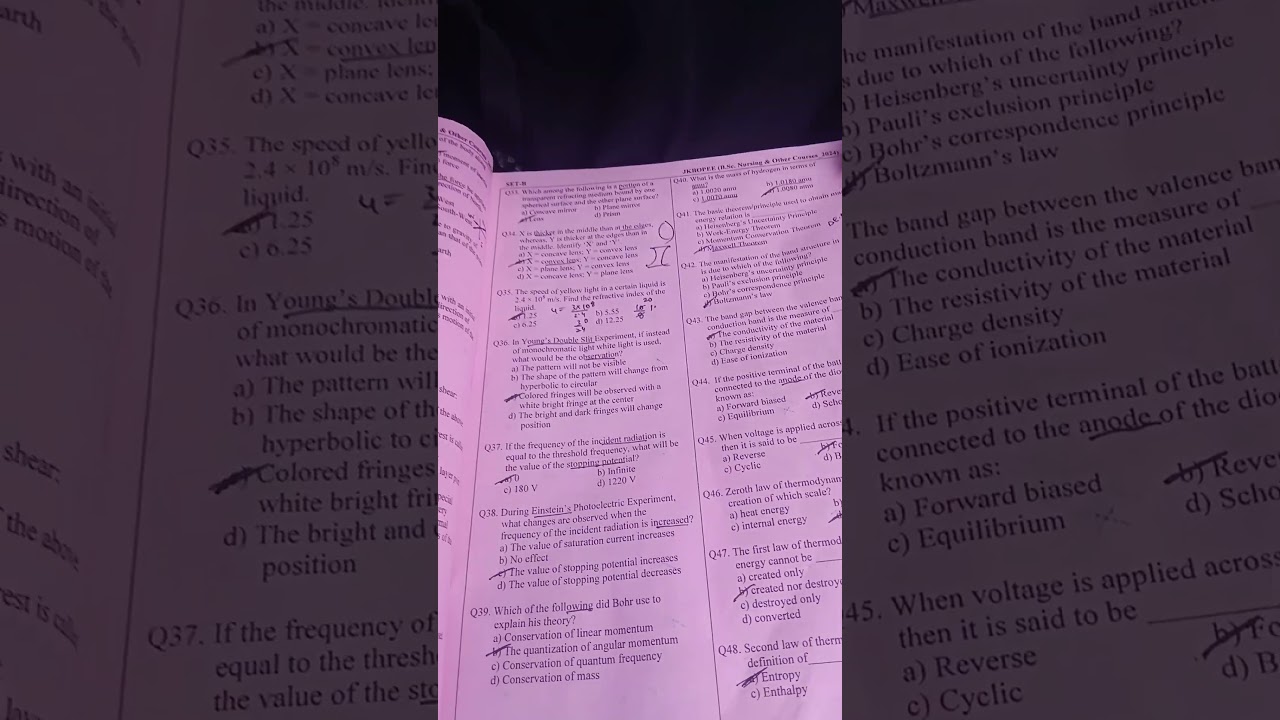 JkBOPEE paper 2024 physics+answer key 