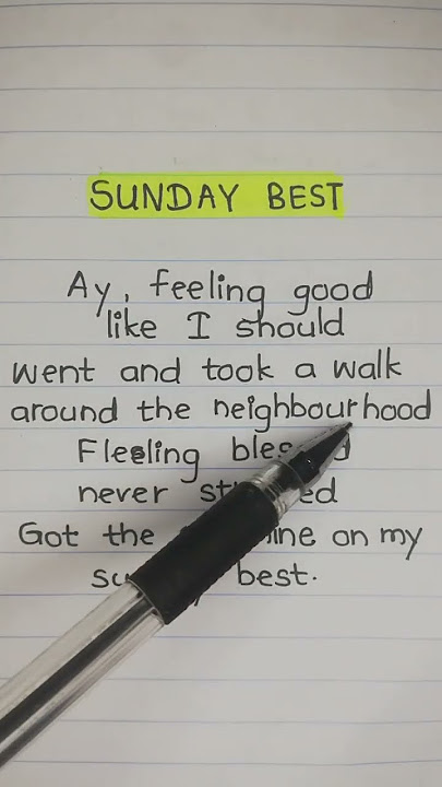 Sunday Best Lyrics