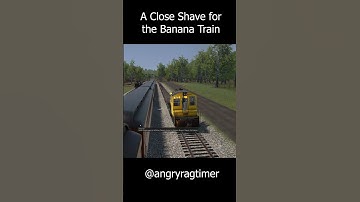 A Close Shave for the Banana Train #railroader #railroadergame #shorts #angryragtimer