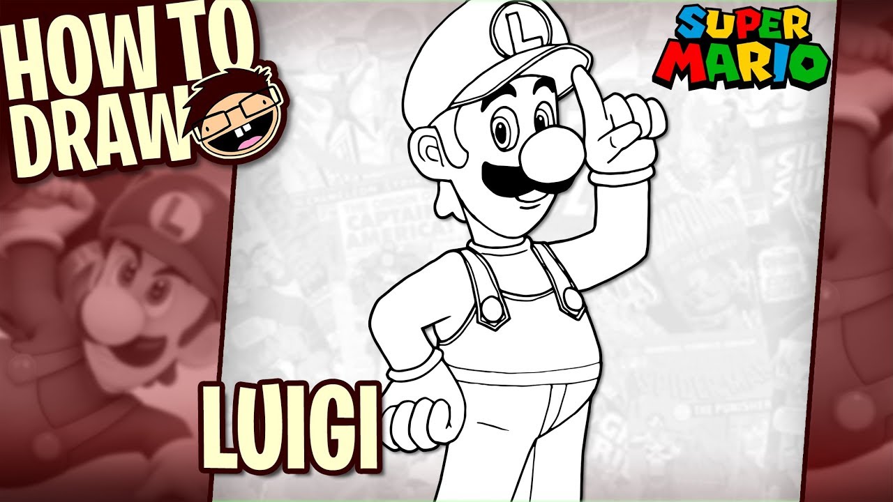 How to Draw Luigi from Super Mario Bros - Really Easy Drawing Tutorial