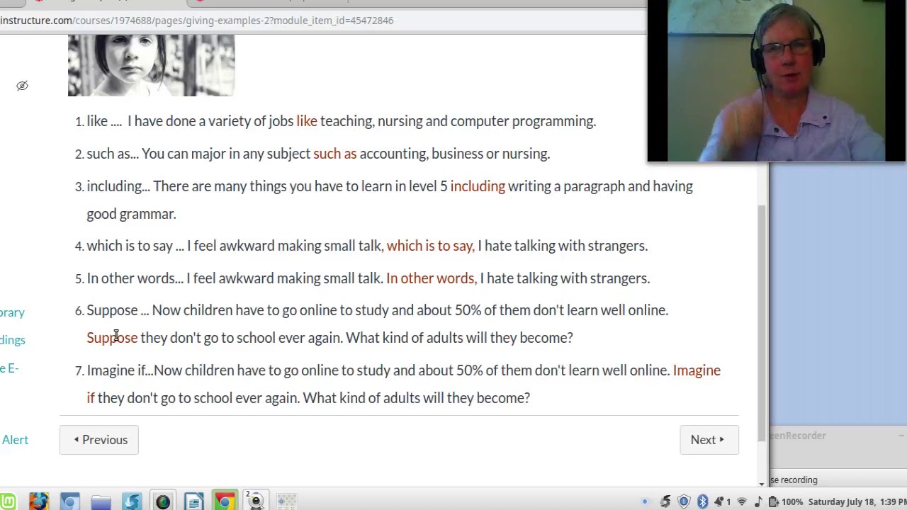 Giving Examples YouTube