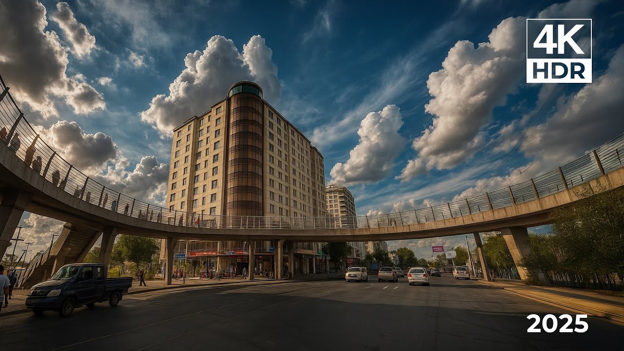 Ош в знойный день: новый мост, плов и Сулайман-Тоо | 4K 60fps