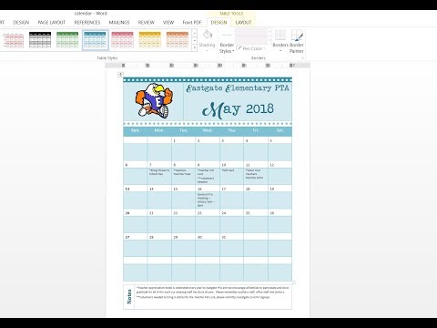 How to easily make a custom calendar using MS Word and templates