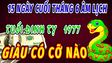 ĐÚNG TRONG 15 NGÀY CUỐI THÁNG SAU ÂM LỊCH TUỔI ĐINH TỴ 1977 GẶP THỜI HỐT BẠC LỘT XÁC ĐỔI ĐỜI ĐẠI GIA