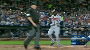 ATL@NYM: Swanson grounds an RBI single to right field