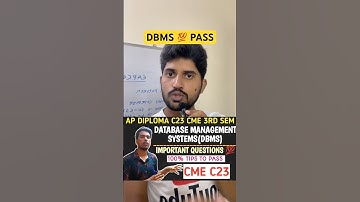 DBMS important questions to pass exam 💯 #diplomaimportantquestions