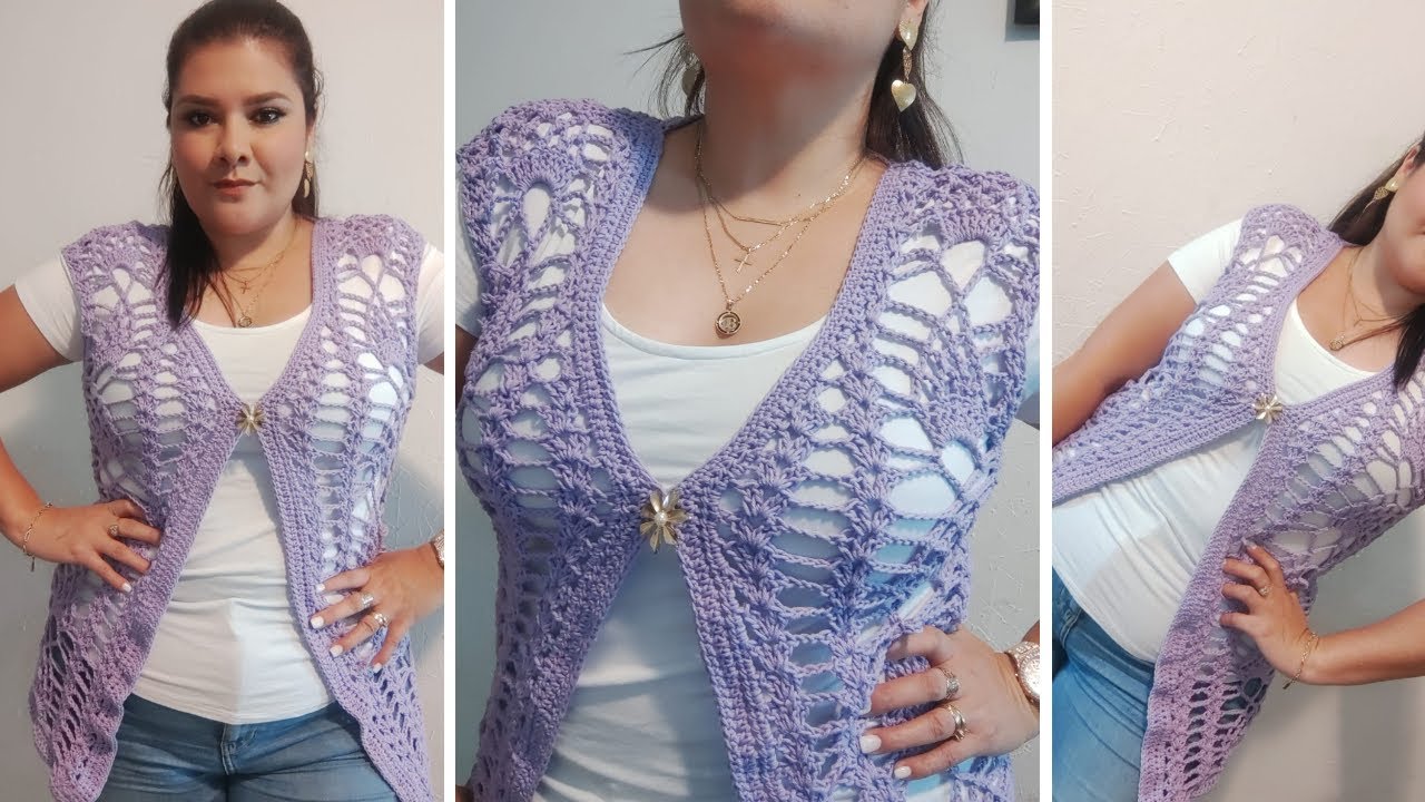 Chaleco maxi Lili, súper calado