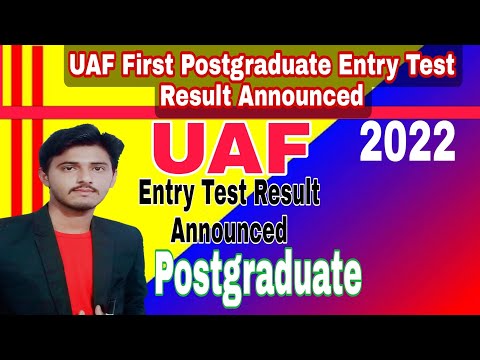 UAF First Postgraduate Entry Test Result Announced 2022 ||How to check UAF Result |Updated Points