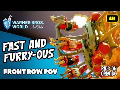 Fast And Furry-ous at Warner Bros. World Abu Dhabi - Front Row POV in 4K -  Intamin Roller Coaster