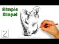 Easy Way to Draw a Rhino Using Simple Shapes