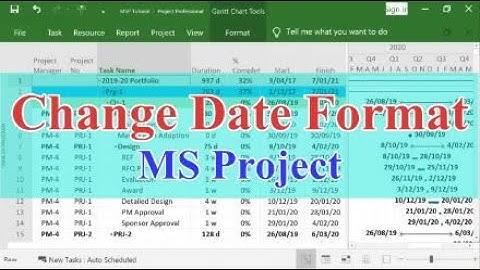 How to change date format in Microsoft Project
