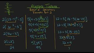 Order of Operations (PEMDAS) Examples 2 - Nested Grouping Symbols