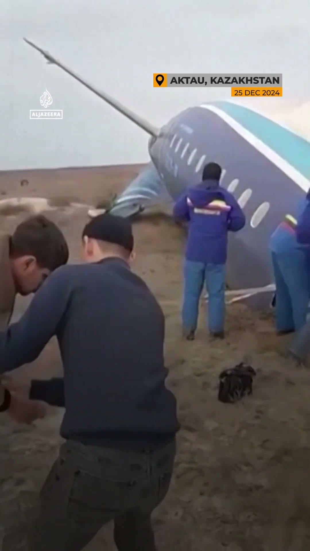 Passenger plane crashes in Kazakhstan during emergency landing | AJ #shorts