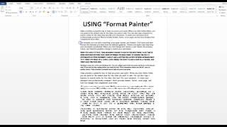Using Format Painter Word 2013