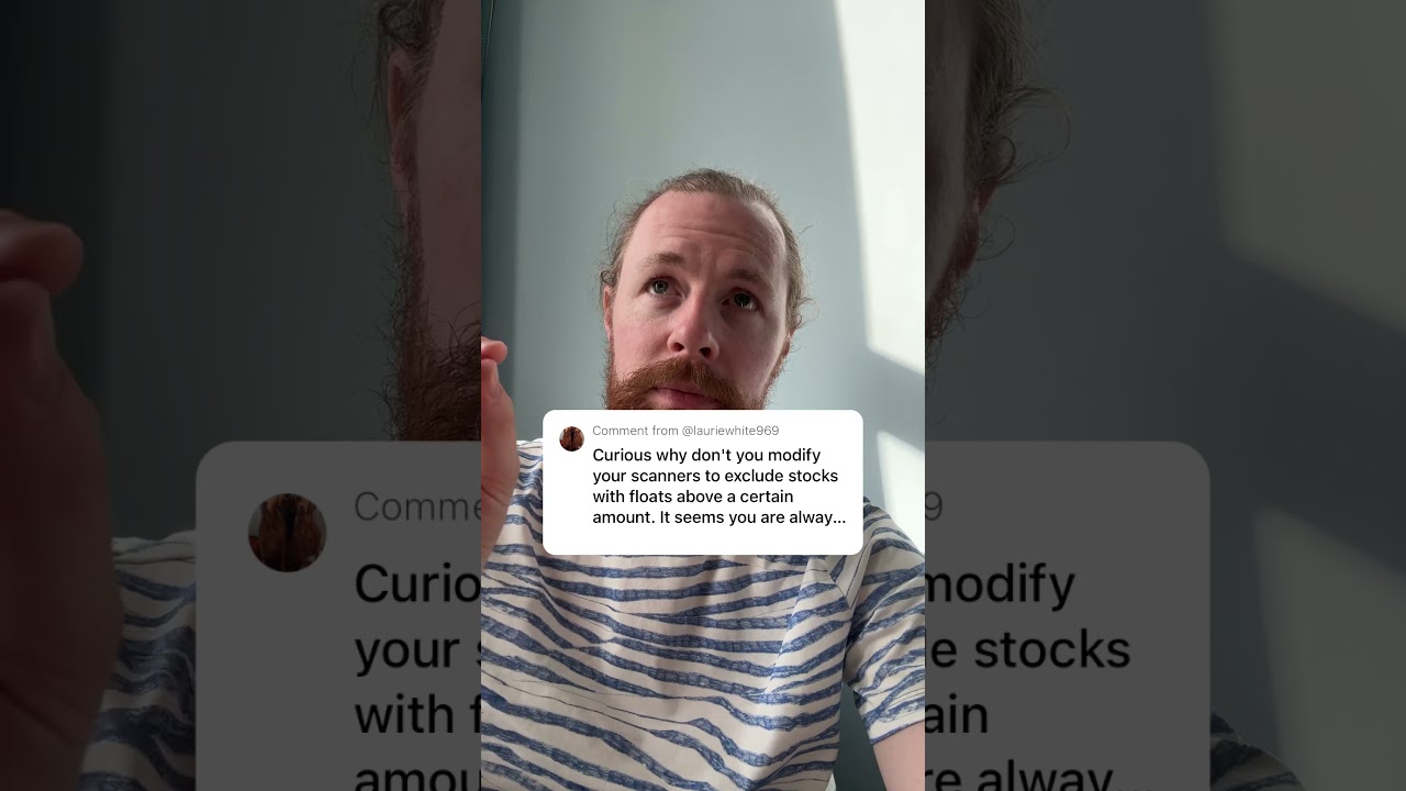 “why don’t you filter your scanners to remove low price and high float stocks?”