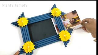 4 Photo Frame DIY Ideas with Paper Stick/ Handmade Picture Frame Making / How To Make Photo Frame