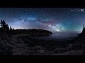 Milky Way over Hunter's Beach, 360° timelapse video