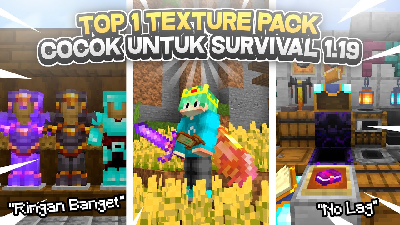 Top 1 Texture Pack Mcpe Yang Cocok Untuk Survival 1.19+ | Minecraft ...