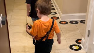Pretend Roombas! Toddlers pretend to vacuum Grammys house at Thanksgiving dinner! 🦃🍽️