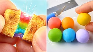 7 DIY Miniature RAINBOW Crafts 🌈 | Polymer Clay | Strawberrypuffcake