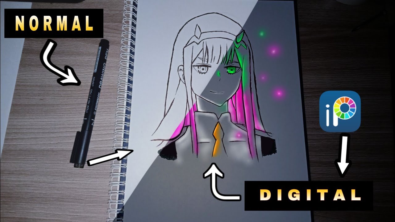 Drawing Zero two (Darling in the Franxx) ibisPaint X