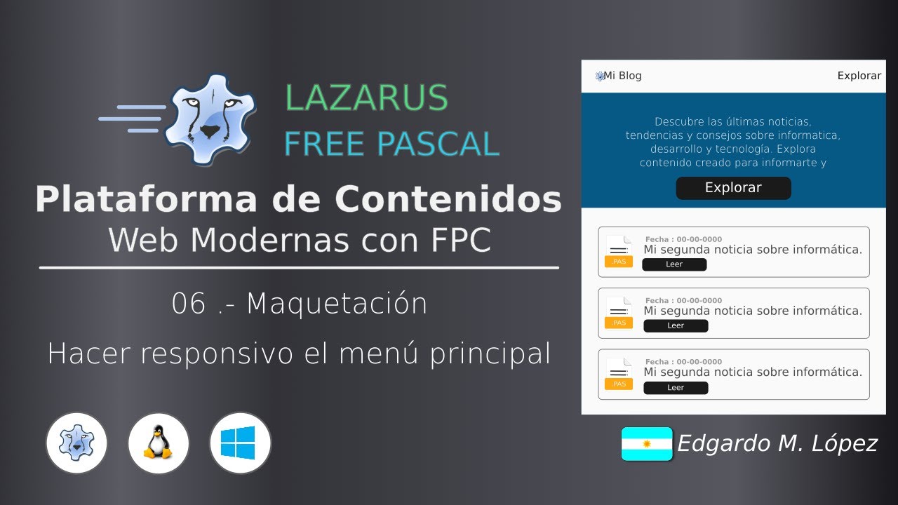 Современные веб-сайты с бесплатным Pascal - CMS - 06 Адаптивное меню