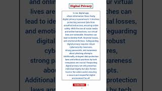 Essay On Digital Privacy : Safeguarding Our Virtual Lives in 100 Words #essay