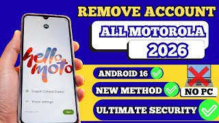Latest Security NO PC 2026 Remove Google Account Motorola Moto G15 G14 G06 G05 FRP Bypass Android 16