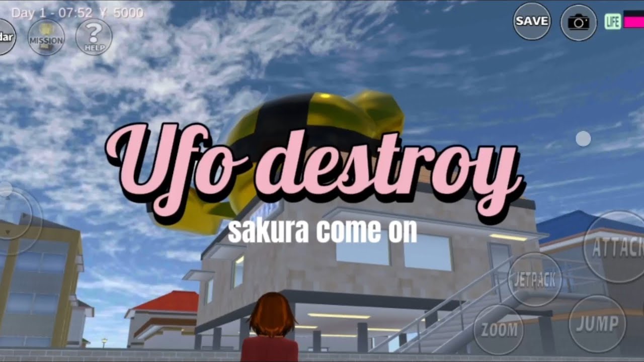 attacked by a UFO from the roof of the house | SAKURA SIMULATOR