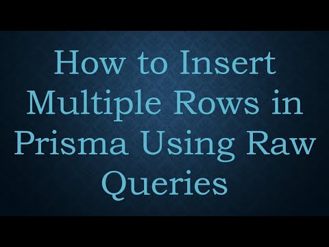How to Insert Multiple Rows in Prisma Using Raw Queries