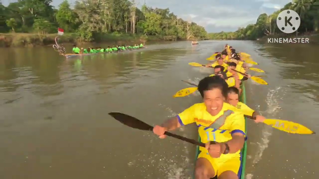 Final !!!!! Perahu panjang RT3 VS RT7 di desa Miau Baru...