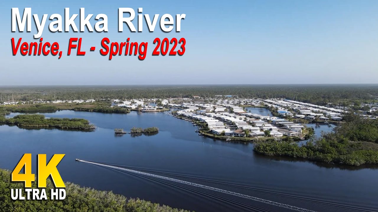 Relaxing Aerial View of Myakka River in Venice Florida
